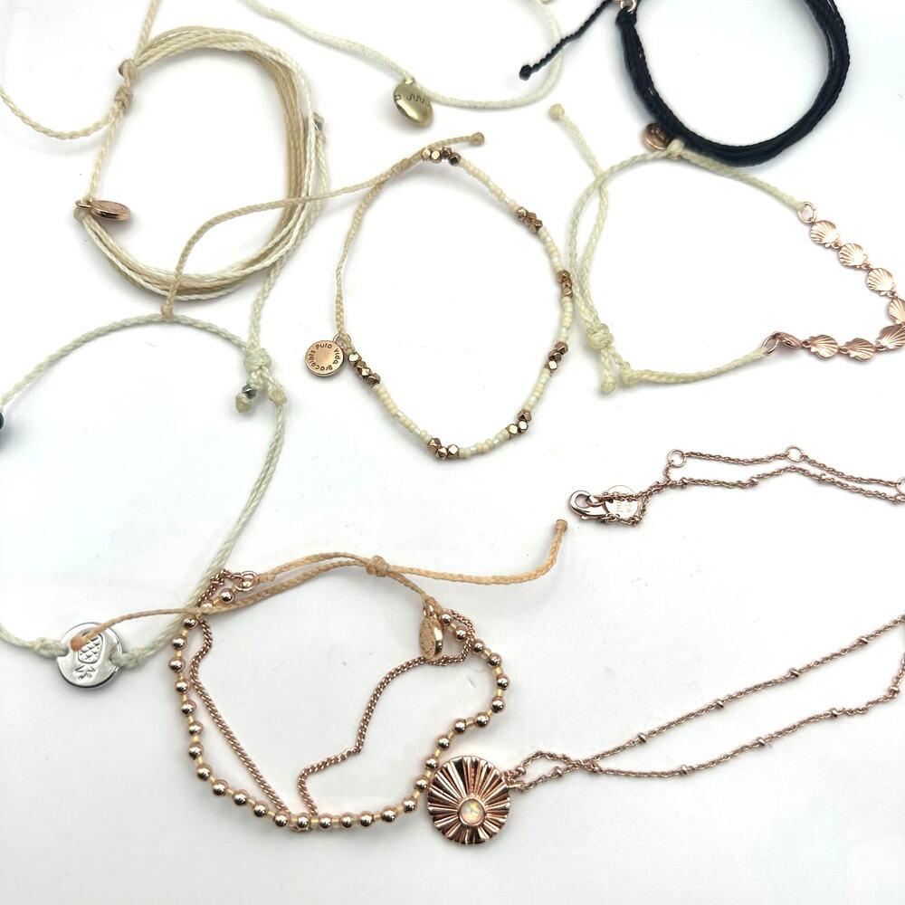 Pura Vida Bracelet Necklace Lot Jewelry Set of 8 Pieces Mixed Bundle Lot